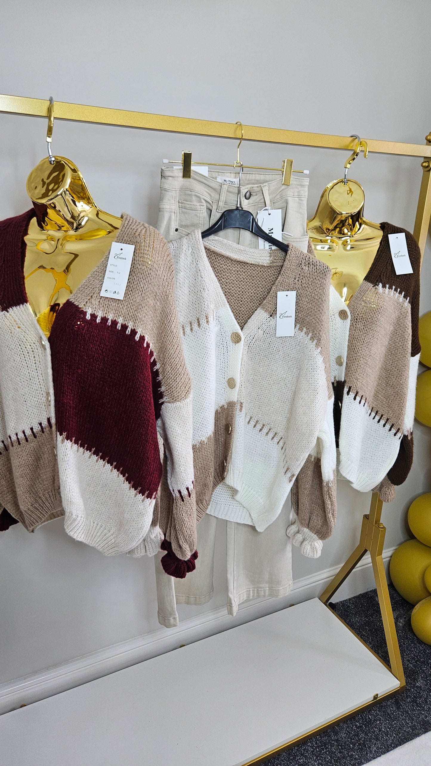 Patsy Patchwork Cardigan - (Wine) - One Size fits up to Size 16