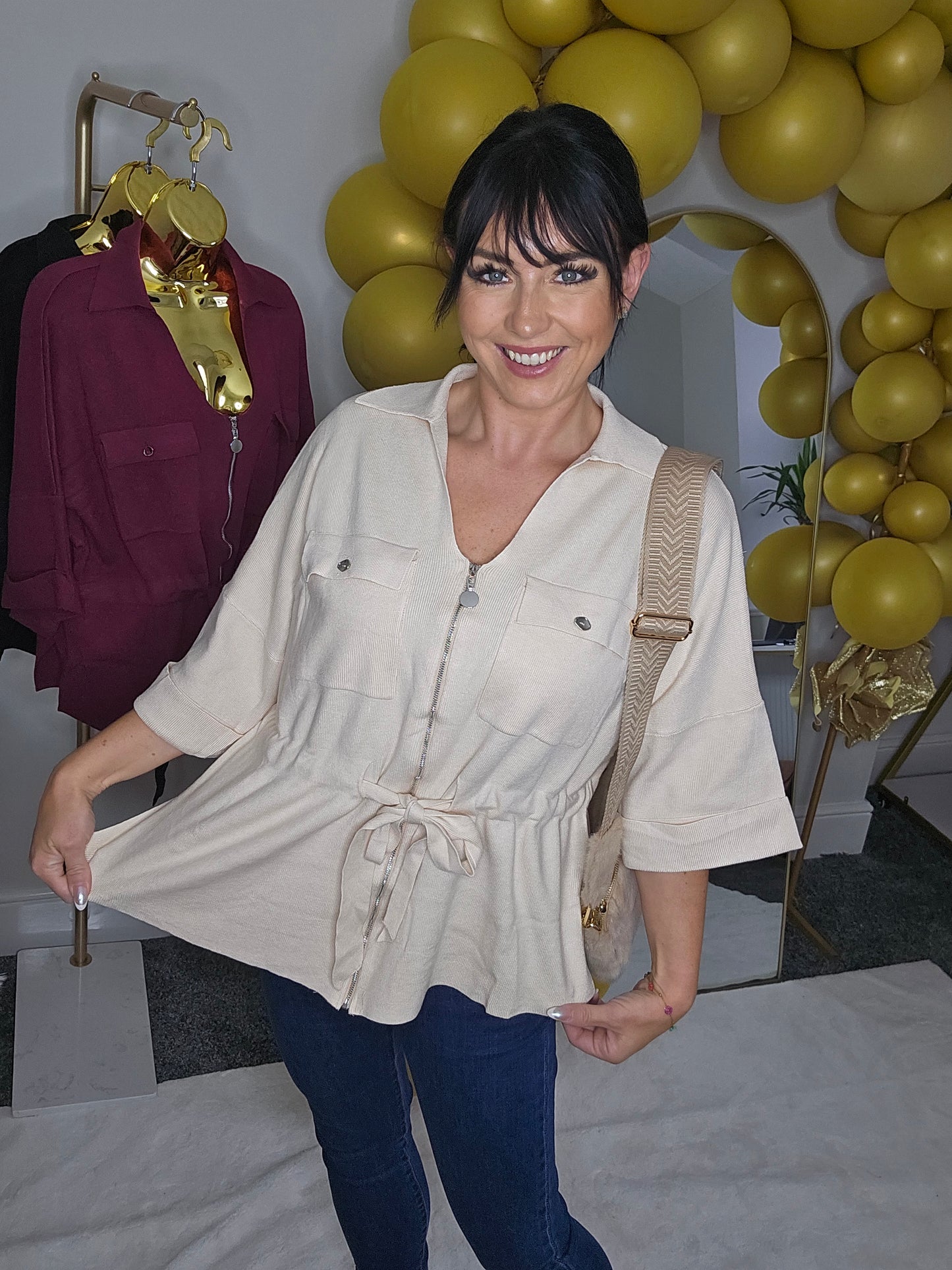 Danni Drawstring Cardigan - (One Size/Curvy - fits up to Size 18/20)