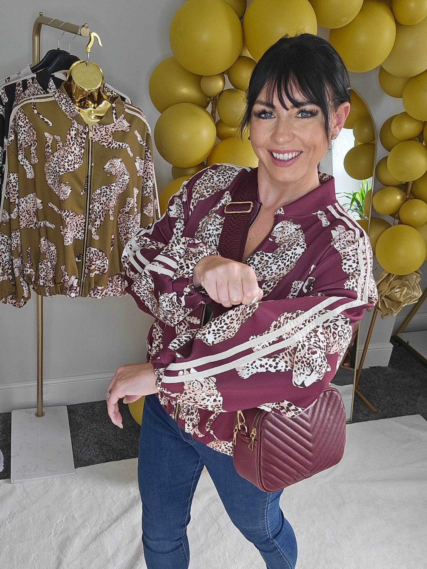 Liza Leopard Bomber Jacket - choose your colour (Oversized - fits 10 to Size 18)