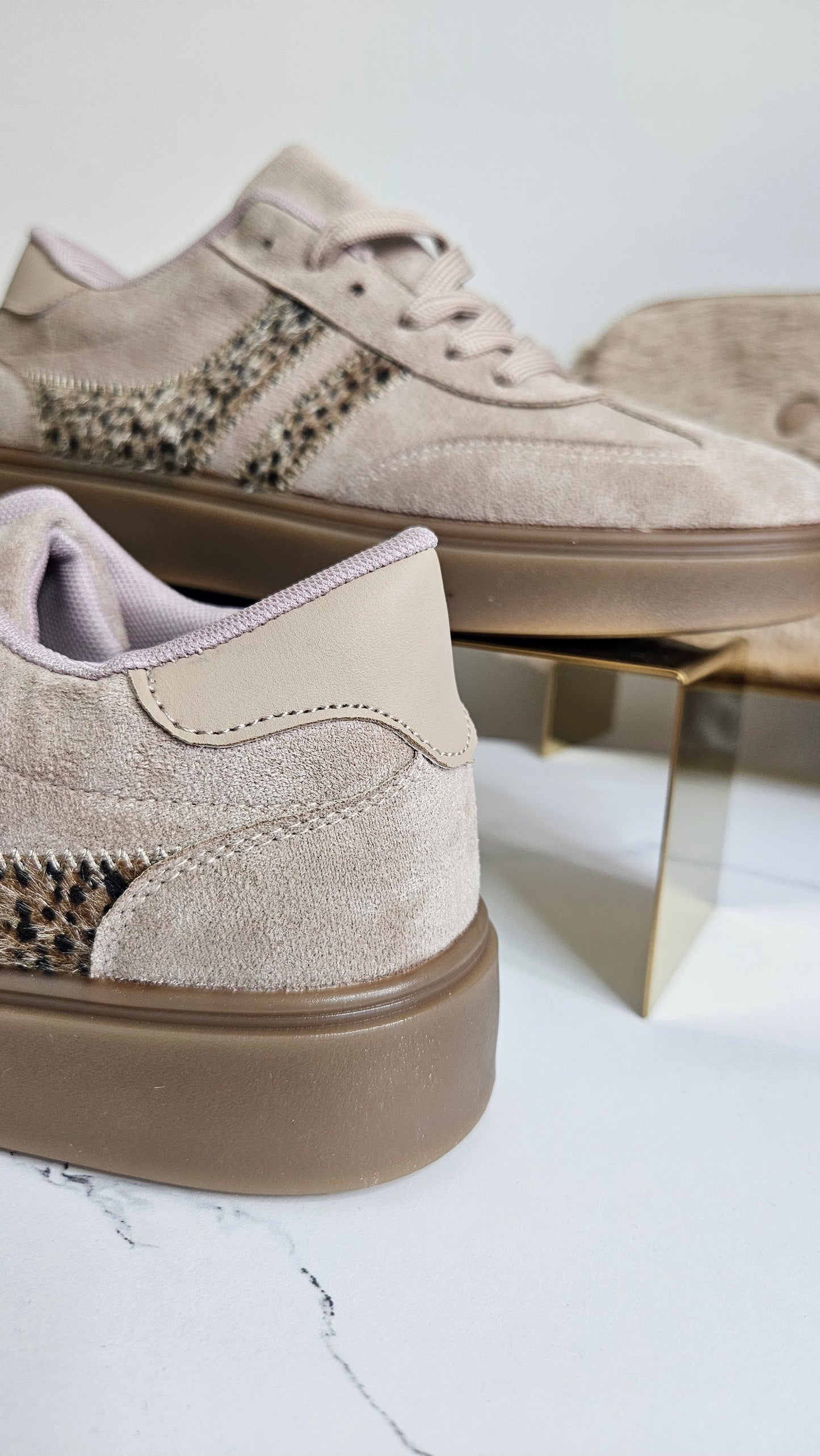 Larissa Chunky Trainers - Beige Leopard (choose your Size)