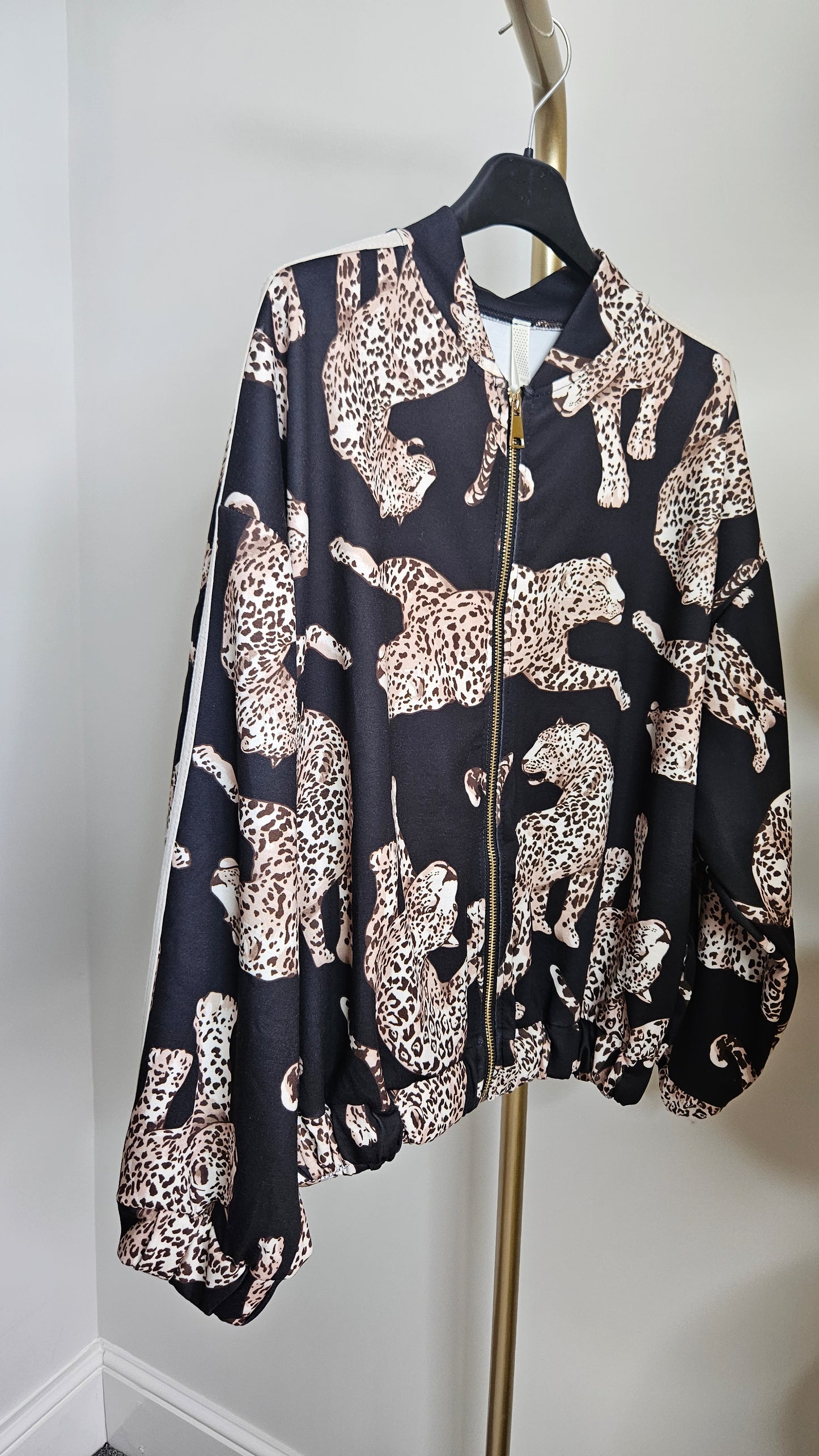 Liza Leopard Bomber Jacket - choose your colour (Oversized - fits 10 to Size 18)