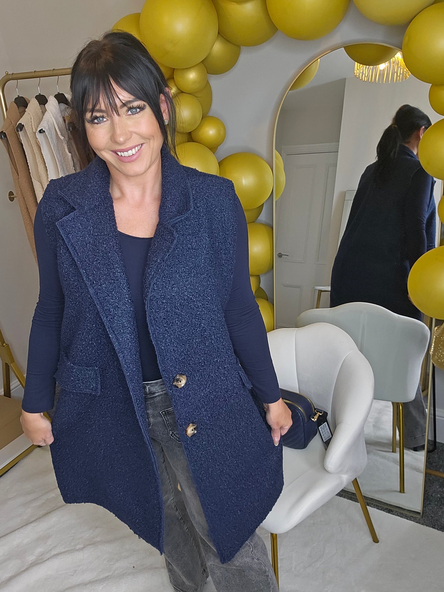 Gina Gilet (Faux Shearling) - One Size/Curvy, fits from Size 12 to Size 18)