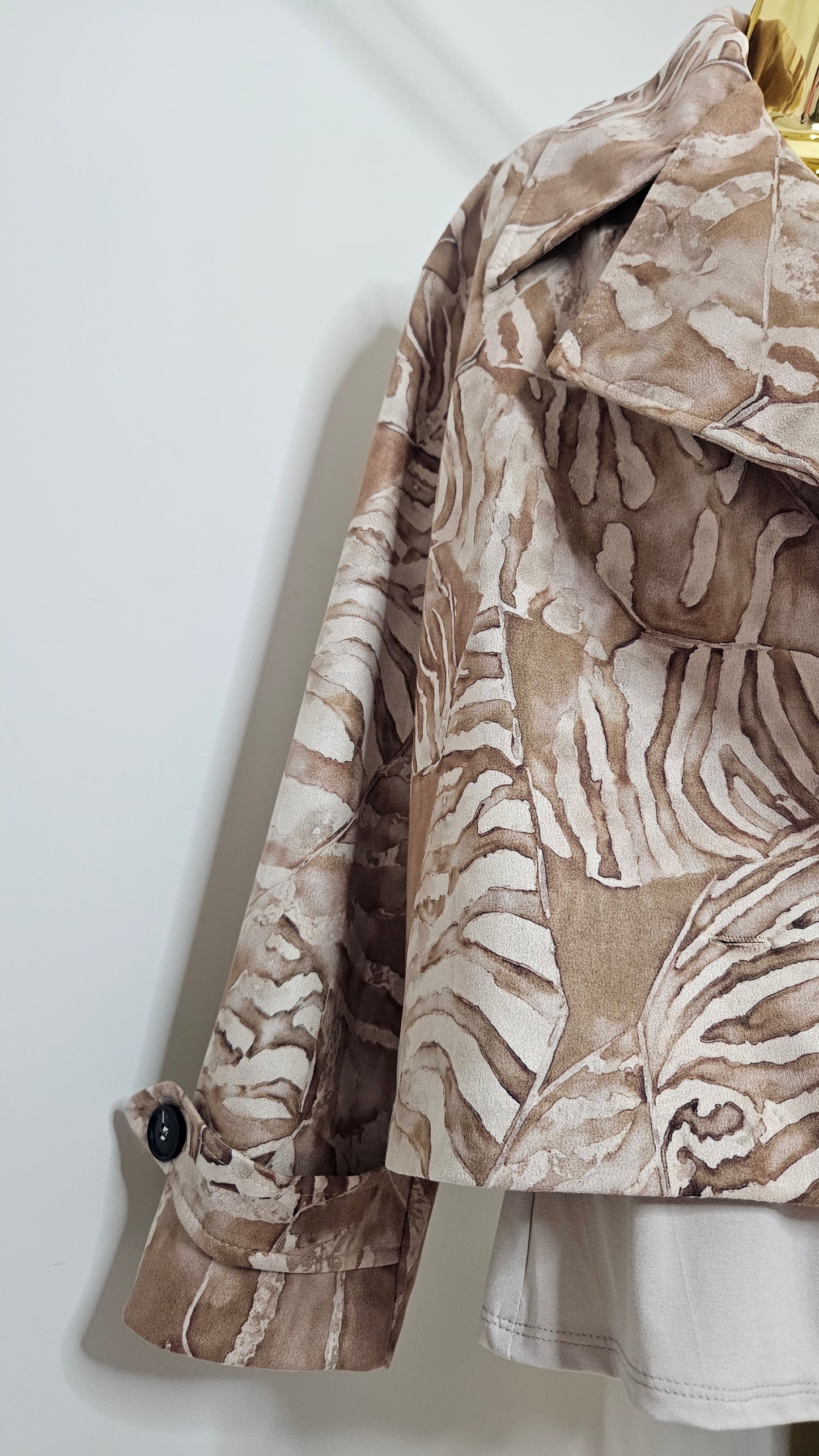 Suzie Suedette Biker Jacket (Loose Fit, fits from Size 12 up to Size 18) - Cream