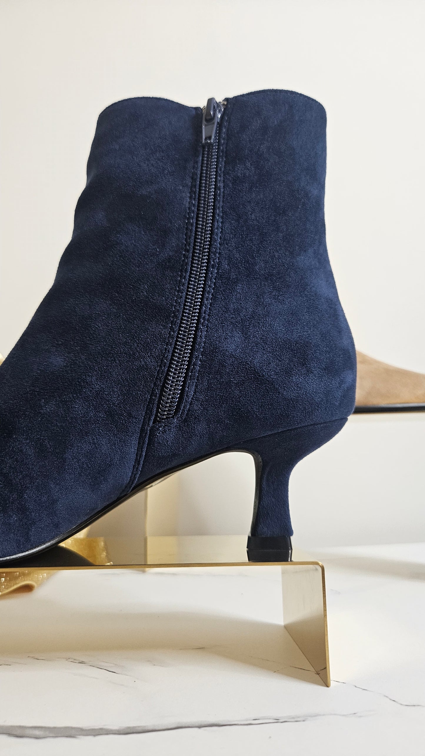 Kensington Ankle Boots with Low Block Kitten Heel - Navy (choose your Size)