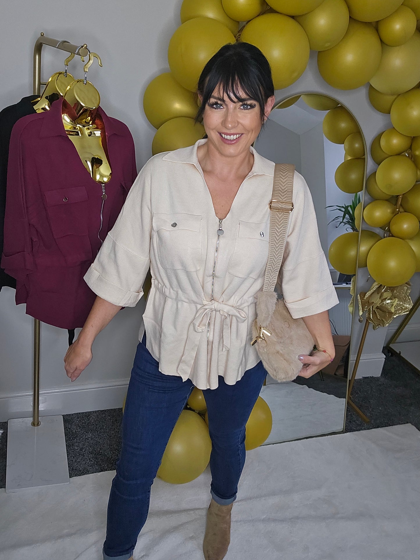 Danni Drawstring Cardigan - (One Size/Curvy - fits up to Size 18/20)