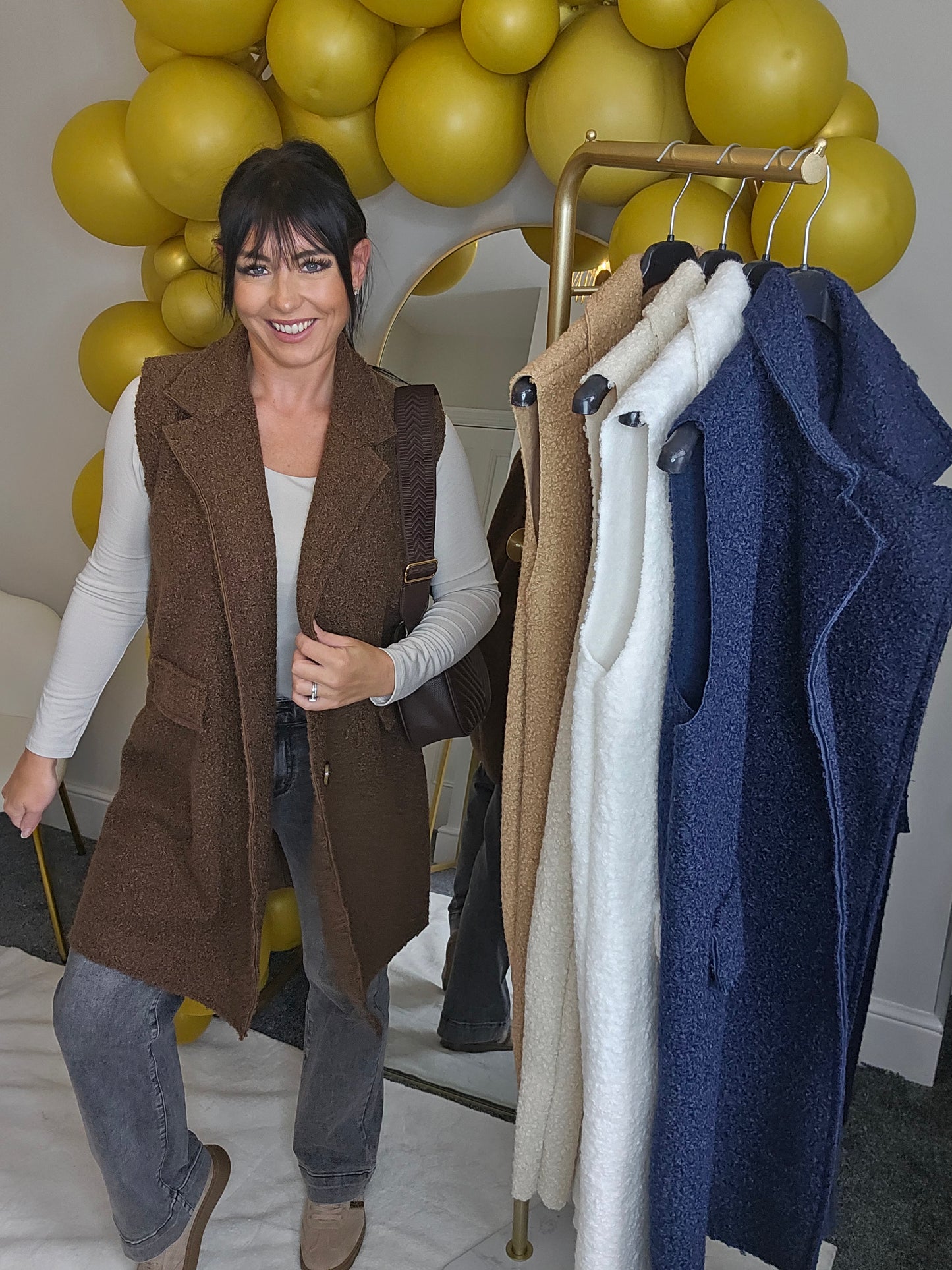 Gina Gilet (Faux Shearling) - One Size/Curvy, fits from Size 12 to Size 18)