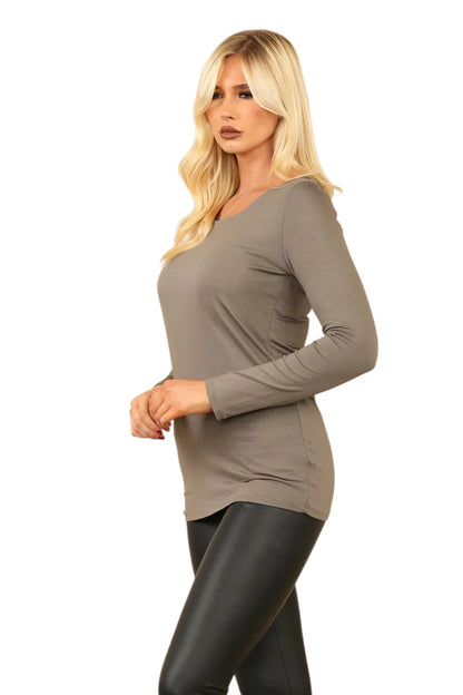 Double Layered Long Sleeve Tops - (choose your Colour) - One Size