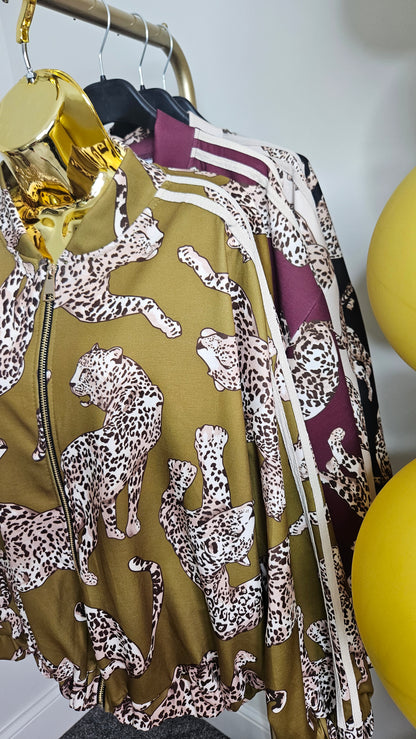 Liza Leopard Bomber Jacket - choose your colour (Oversized - fits 10 to Size 18)