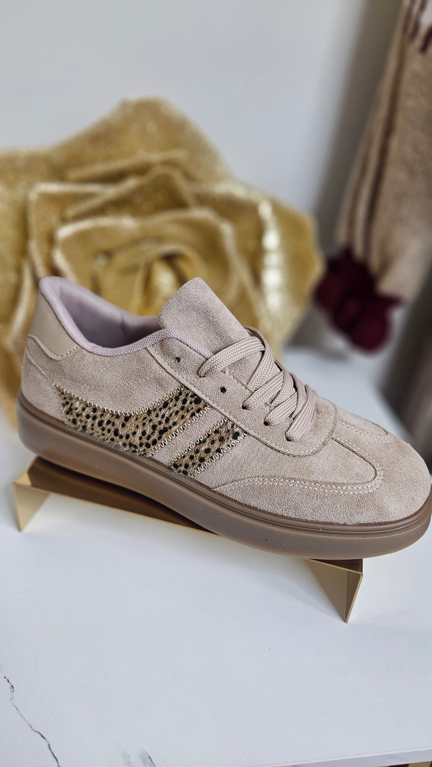 Larissa Chunky Trainers - Beige Leopard (choose your Size)