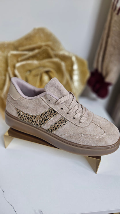 Larissa Chunky Trainers - Beige Leopard (choose your Size)