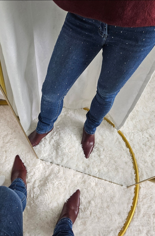 Glimmer Sparkly Slim Leg Jeans - (choose your Size)