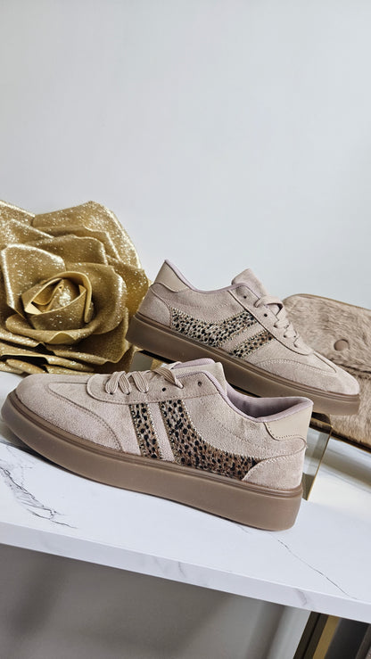 Larissa Chunky Trainers - Beige Leopard (choose your Size)