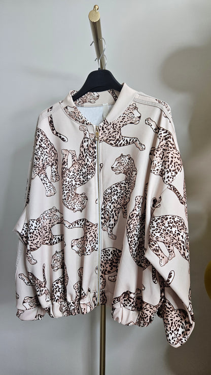 Liza Leopard Bomber Jacket - choose your colour (Oversized - fits 10 to Size 18)