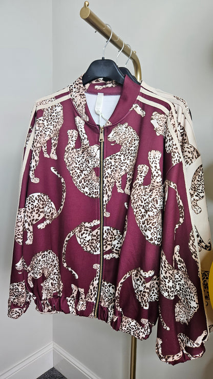Liza Leopard Bomber Jacket - choose your colour (Oversized - fits 10 to Size 18)