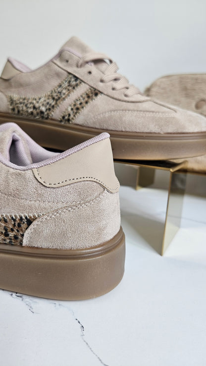 Larissa Chunky Trainers - Beige Leopard (choose your Size)