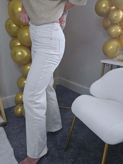 Grace Wide Leg Jeans (G Smack) - Cream (choose your Size)