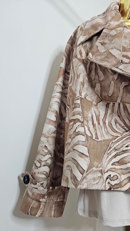 Suzie Suedette Biker Jacket (Loose Fit, fits from Size 12 up to Size 18) - Cream
