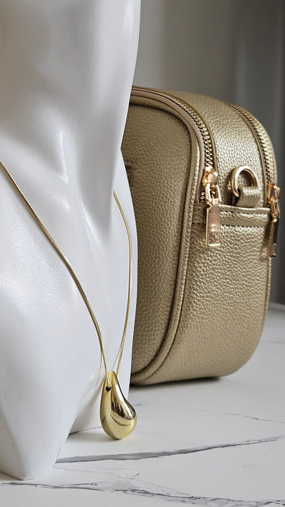 Teardrop Necklace & Earrings Set (Gold Tone)