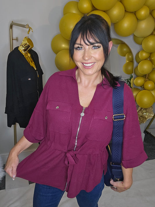 Danni Drawstring Cardigan - (One Size/Curvy - fits up to Size 18/20)