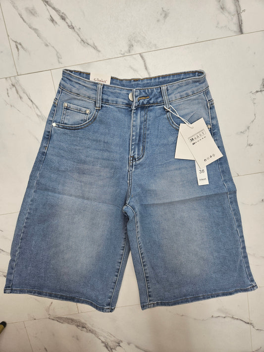 Nelly Knee Length Shorts - Stonewashed